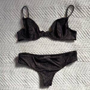 Acacia Swimwear Black Triangle Bikini Set